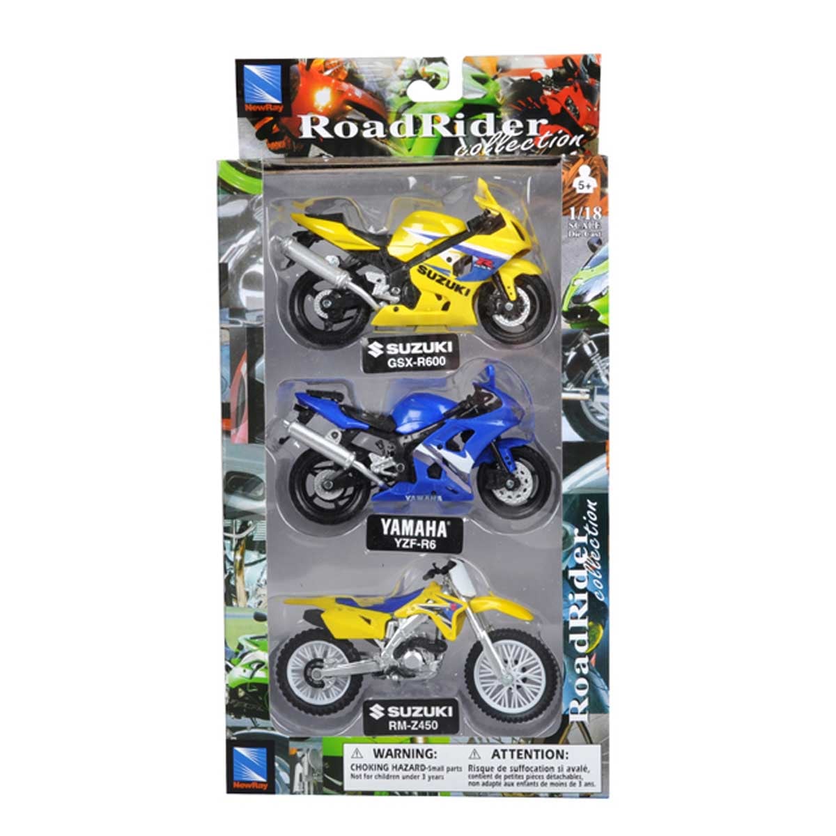Set 3 Motociclete Metalice New Ray 1:18