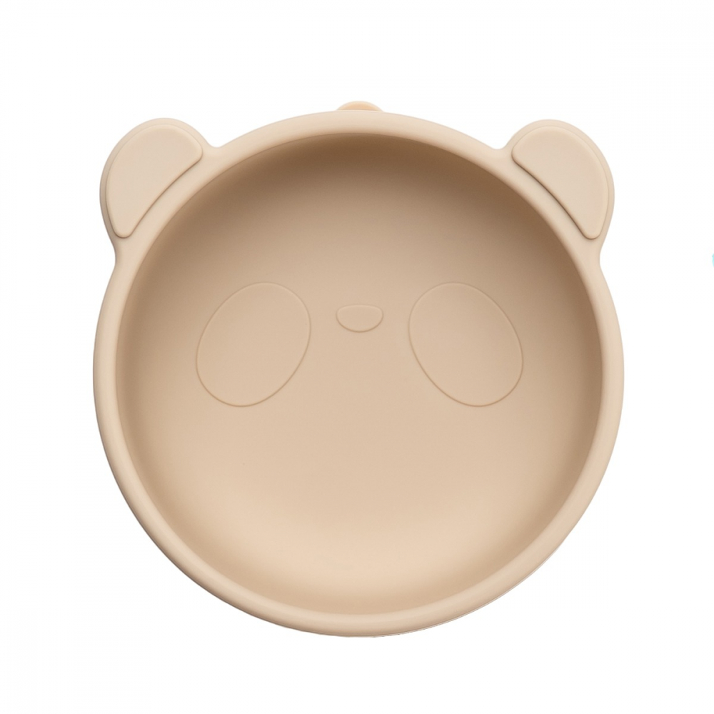Bol Silicon AppeKids cu Ventuza Beige - imagine 5
