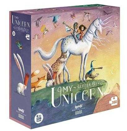 Puzzle Londji Unicorn 350 piese, cu sclipici