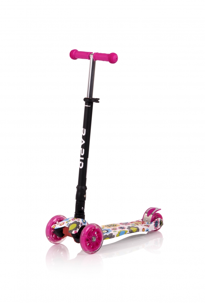 Trotineta Lorelli Rapid Pink Flowers, 4 roti LED - imagine 5