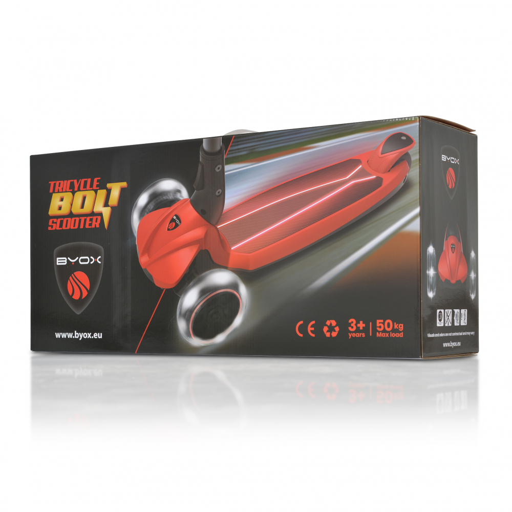 Trotineta Byox Bolt Pink Pliabila, LED, 3 Ani+ - imagine 8