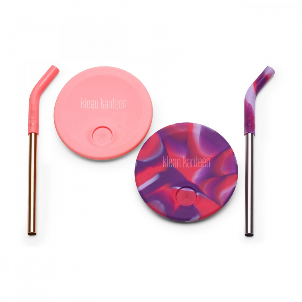 Capac cu Paie Klean Kanteen Kid Cup Pink Tie Dye