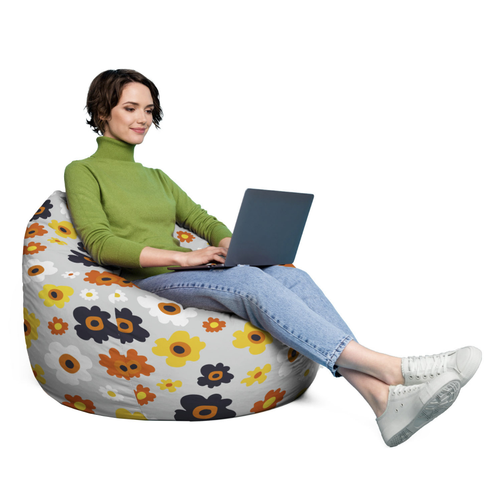 Husă Puf Para XL Daisy Gri | Updeco - imagine 4