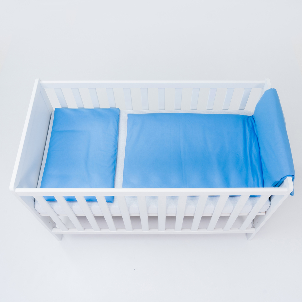 E-kids Set Lenjerie Patut 6 Piese Bumbac Albastru