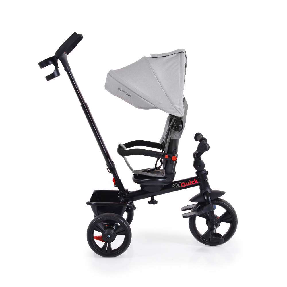 Tricicleta Byox Quick Gri, Sezut Reversibil, Pliabil - imagine 8