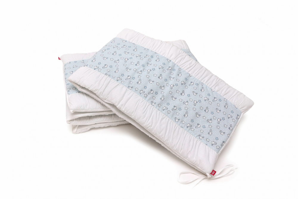 Set protecții pătuț KidsDecor Blue Ducks, 50x100 cm - imagine 5