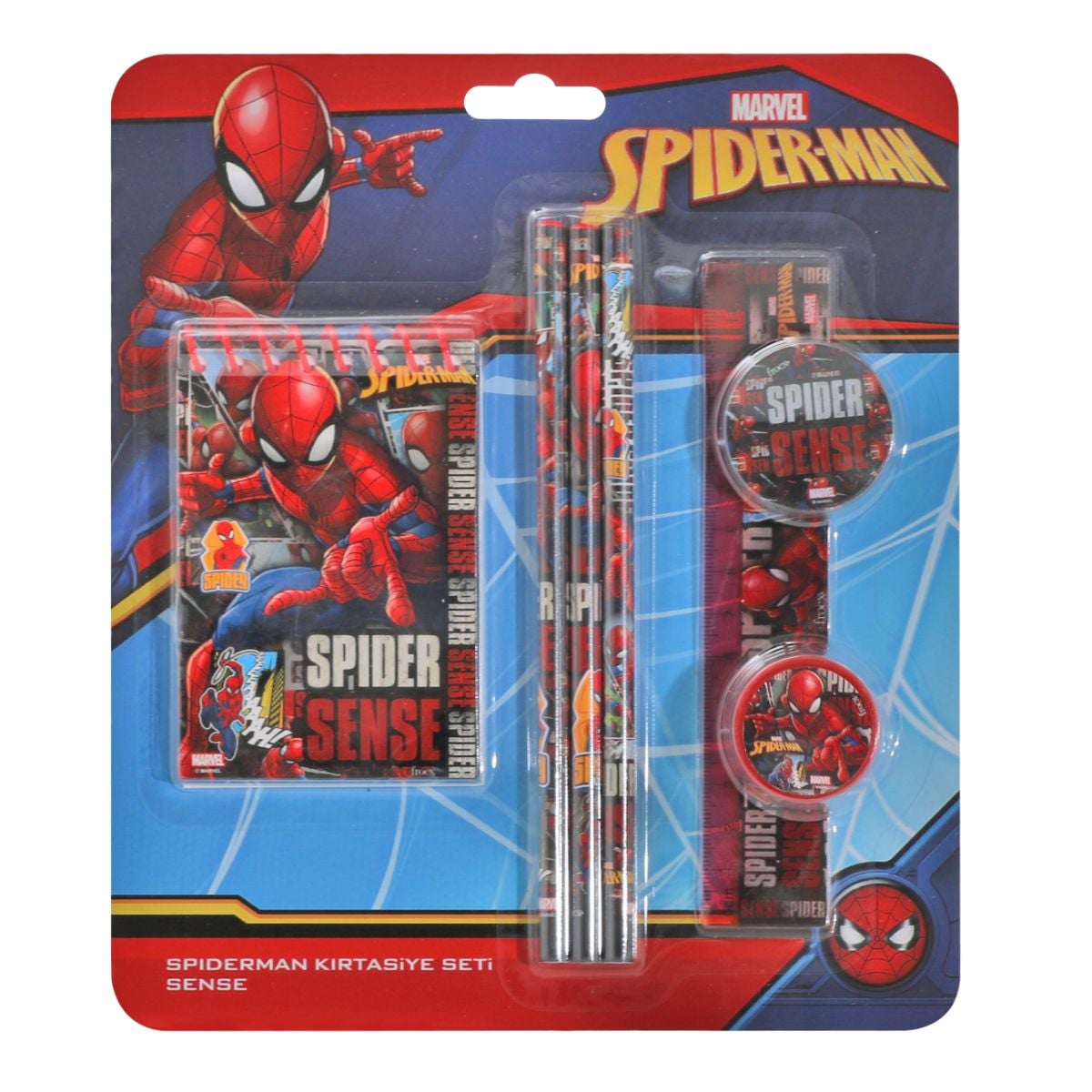 Set Spiderman 7 piese: instrumente de scris și agenda