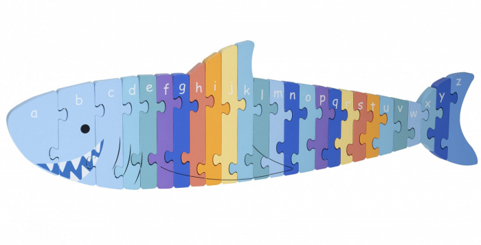 Puzzle Lemn Alfabet Rechin | Orange Tree Toys