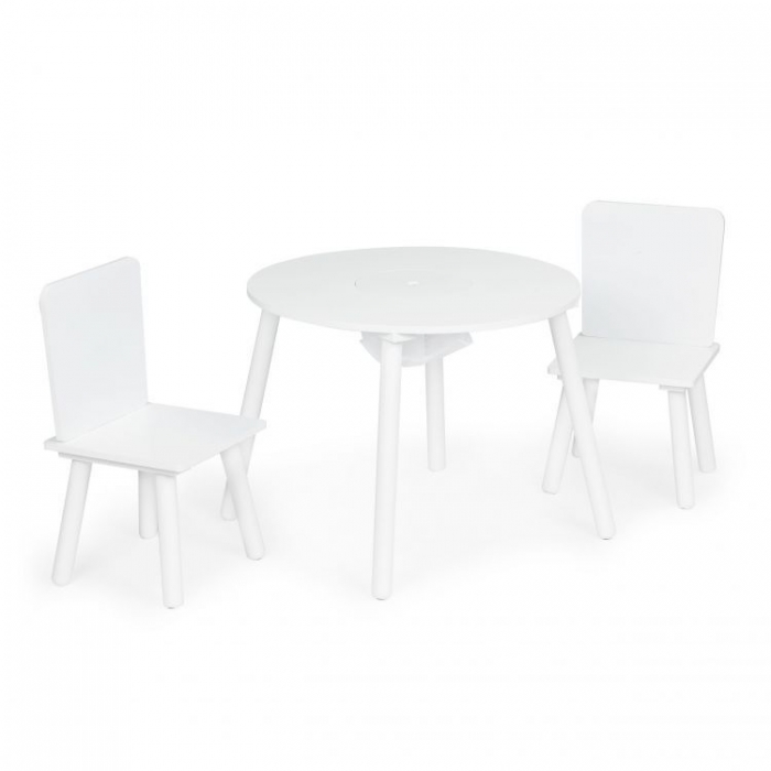 Set Masa+Scaune Ecotoys cu Depozitare Alb - imagine 2