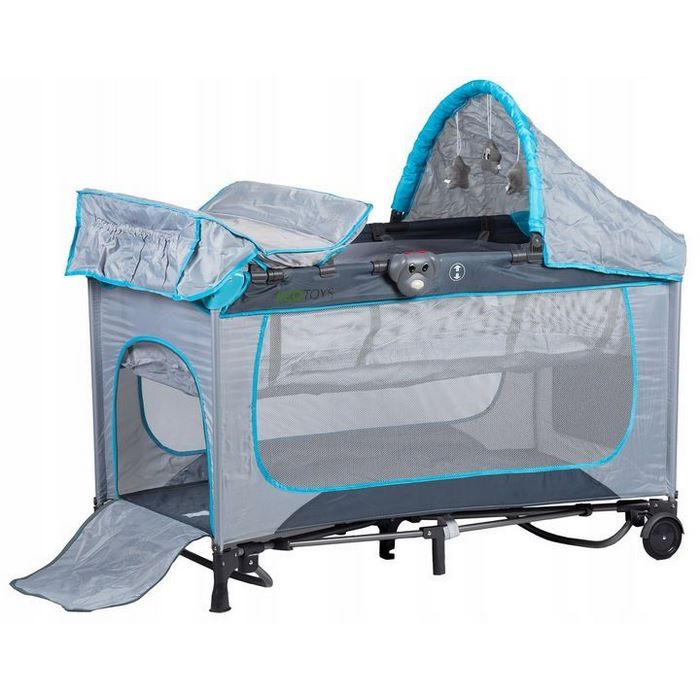 Patut pliant Ecotoys 625A cu functie leganare - imagine 9