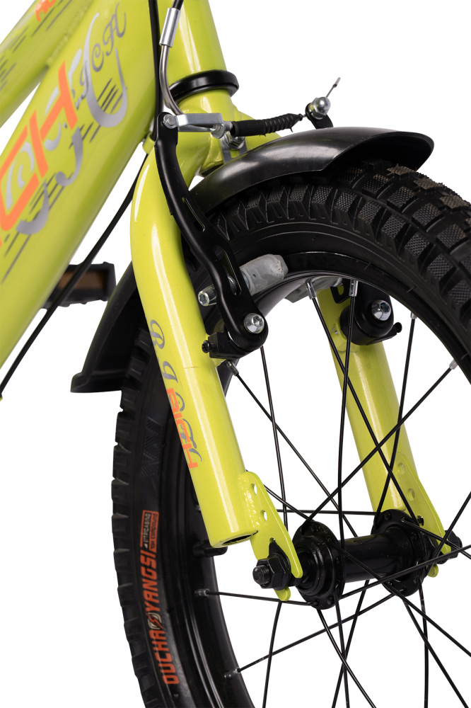 Bicicleta Rich 16" Copii 4-6 Ani Verde/Portocaliu - imagine 3