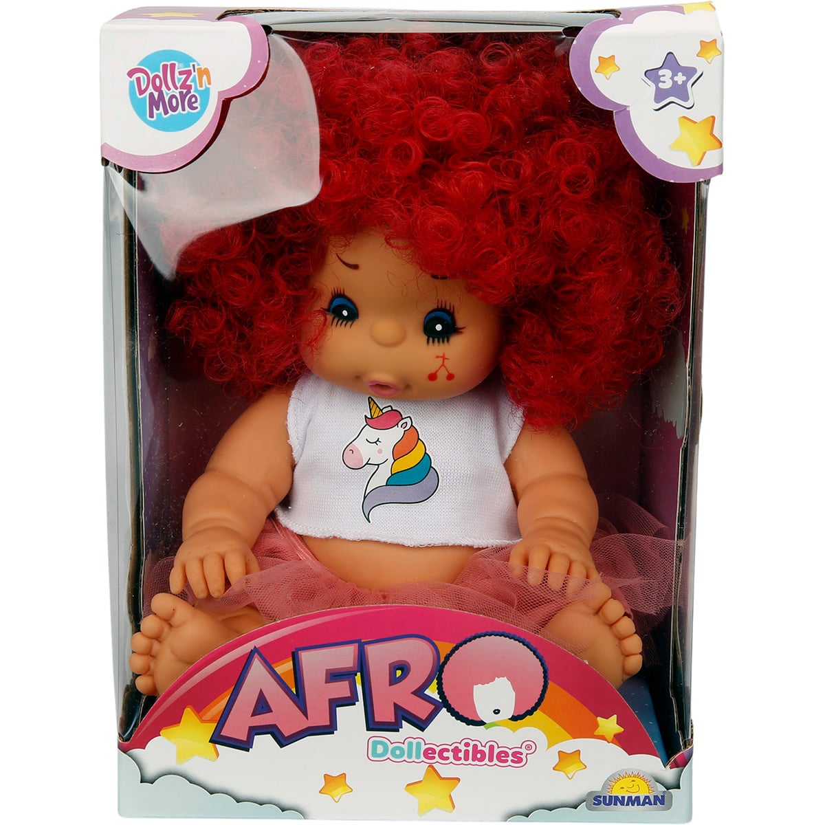 Papusa Bebelus Afro Rosu 23 cm Dollz n More