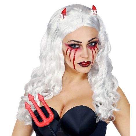 Peruca Demon Alba Widmann pentru Halloween
