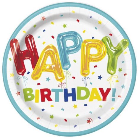 Farfurii Happy Birthday Confetti Unique 23cm