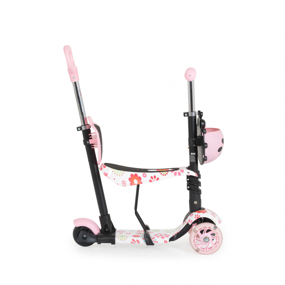Trotineta 3in1 Moni Lollipop Pink cu Maner Parental - imagine 8