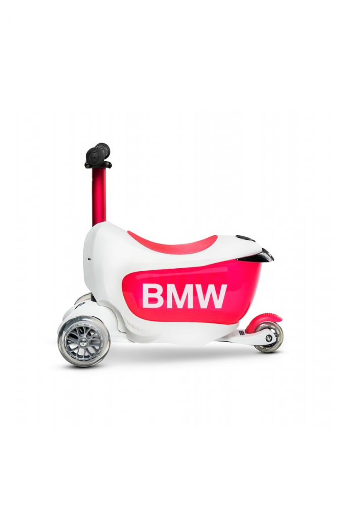 Micro X BMW Kids Trotineta Reglabilă Alb-Zmeură - imagine 4