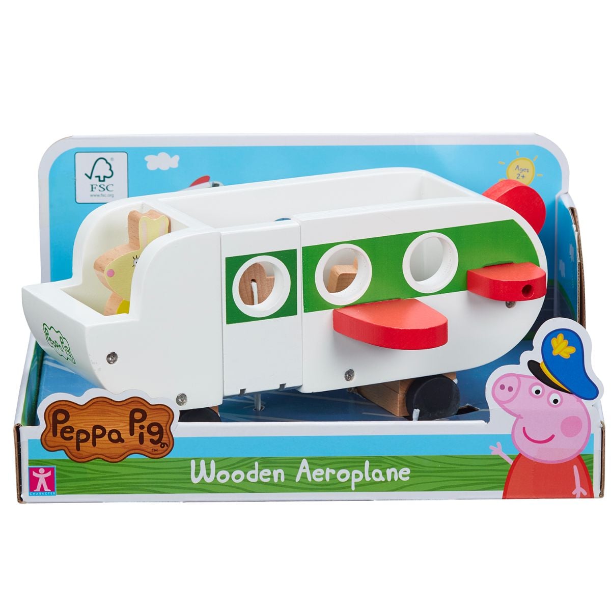 Set Avion din Lemn Peppa Pig cu Figurine
