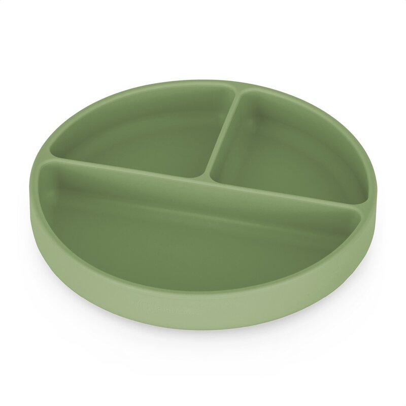 PetiteMars Farfurie Silicon Verde 3 Compartimente