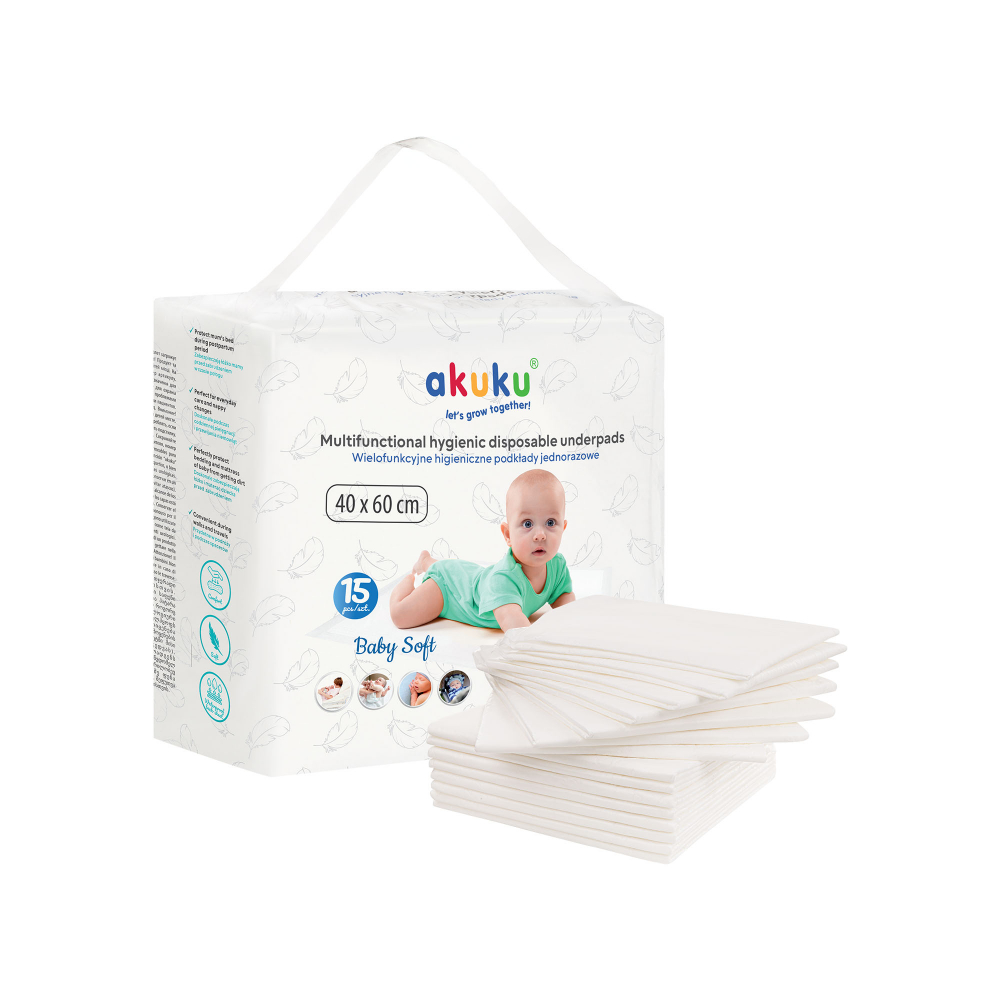 Set 15 Aleze Akuku Baby Soft 40x60 cm - imagine 5