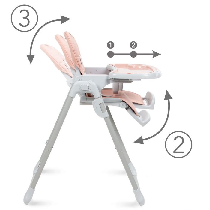 Scaun Masa Kidwell Beno Pink, Pliabil și Funcțional - imagine 3