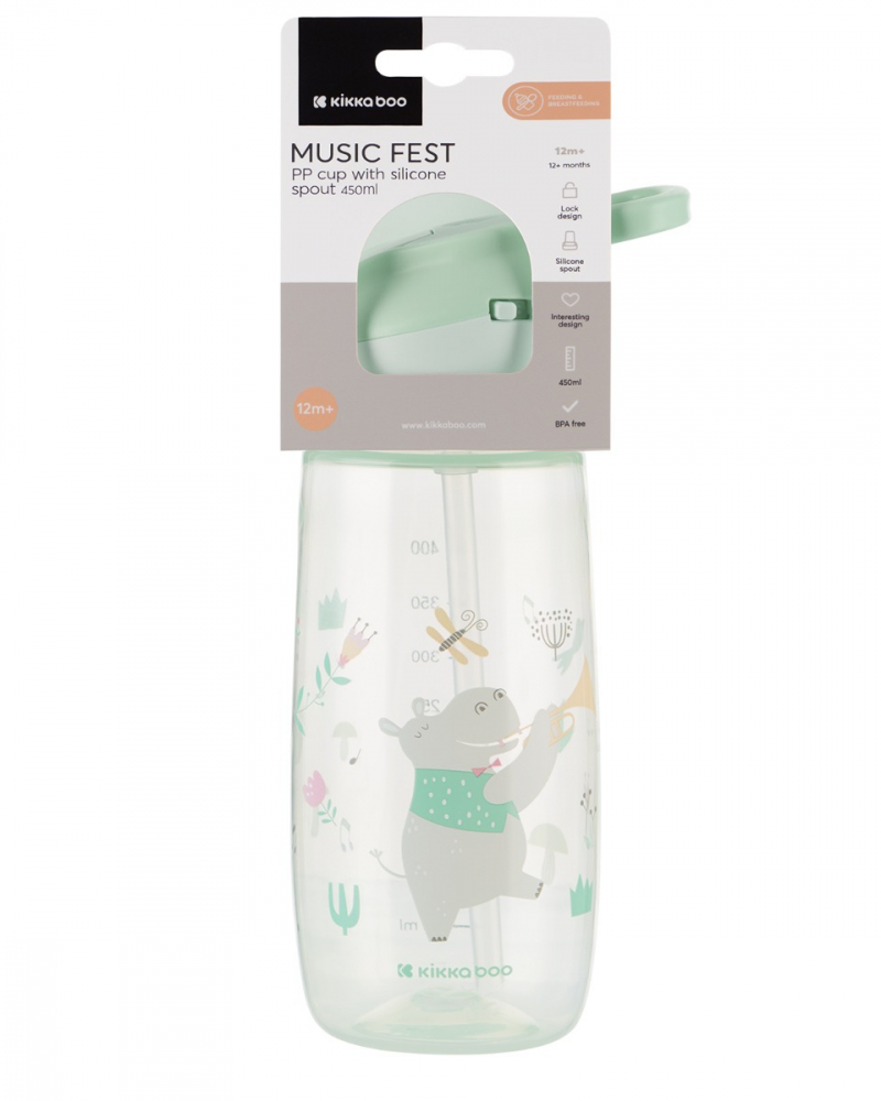 Cana KikkaBoo Music Fest 450ml cu duza silicon - imagine 3