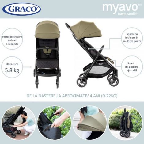 Carucior Graco Myavo Midnight | Usor si Compact - imagine 7