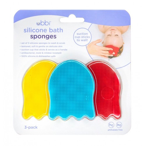 Set 3 bureți baie din silicon Ubbi, moi și siguri - imagine 4