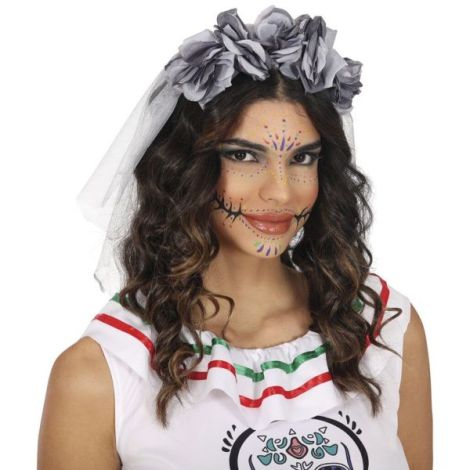 Bentita Trandafiri Gri Guirca | Accesorii Elegante - imagine 2