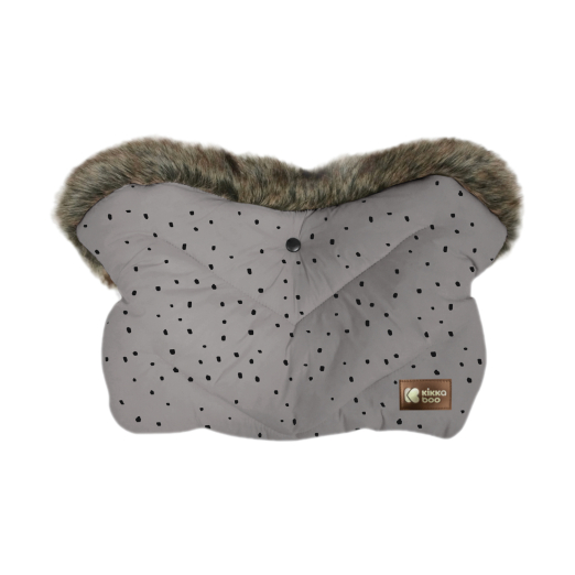 Mănușă KikkaBoo Fur Dots Grey, Impermeabilă