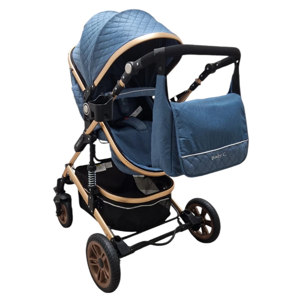 Baby Care PRO 531 2in1 Carucior Albastru Premium - imagine 2