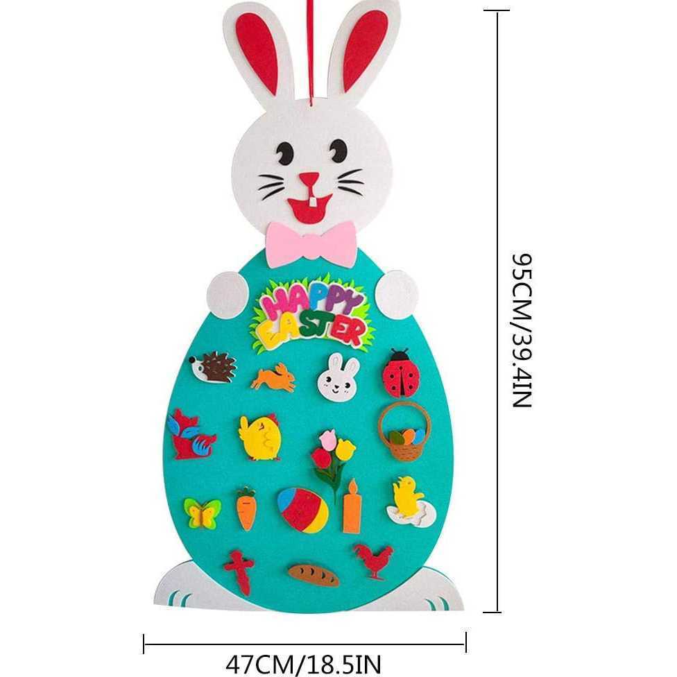 Iepuras fetru Bambinice - jucarie educativa 95cm - imagine 3
