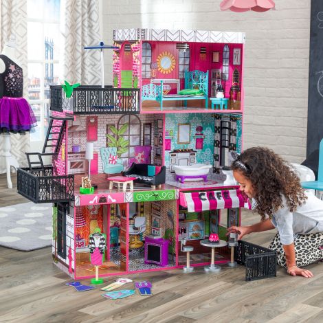 Casuta papusi Kidkraft Brooklyn Loft, 3 etaje, 25 accesorii - imagine 5