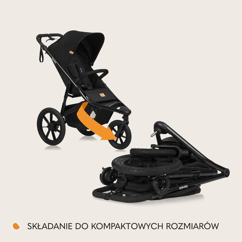 Carucior Sport Lionelo Azura, Pliere Compacta, Roti Gonflabile