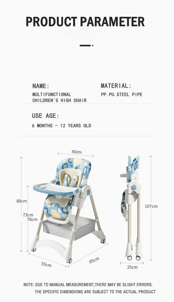 Scaun de masa Little Mom Grey, Pliabil, 6-36 luni - imagine 5