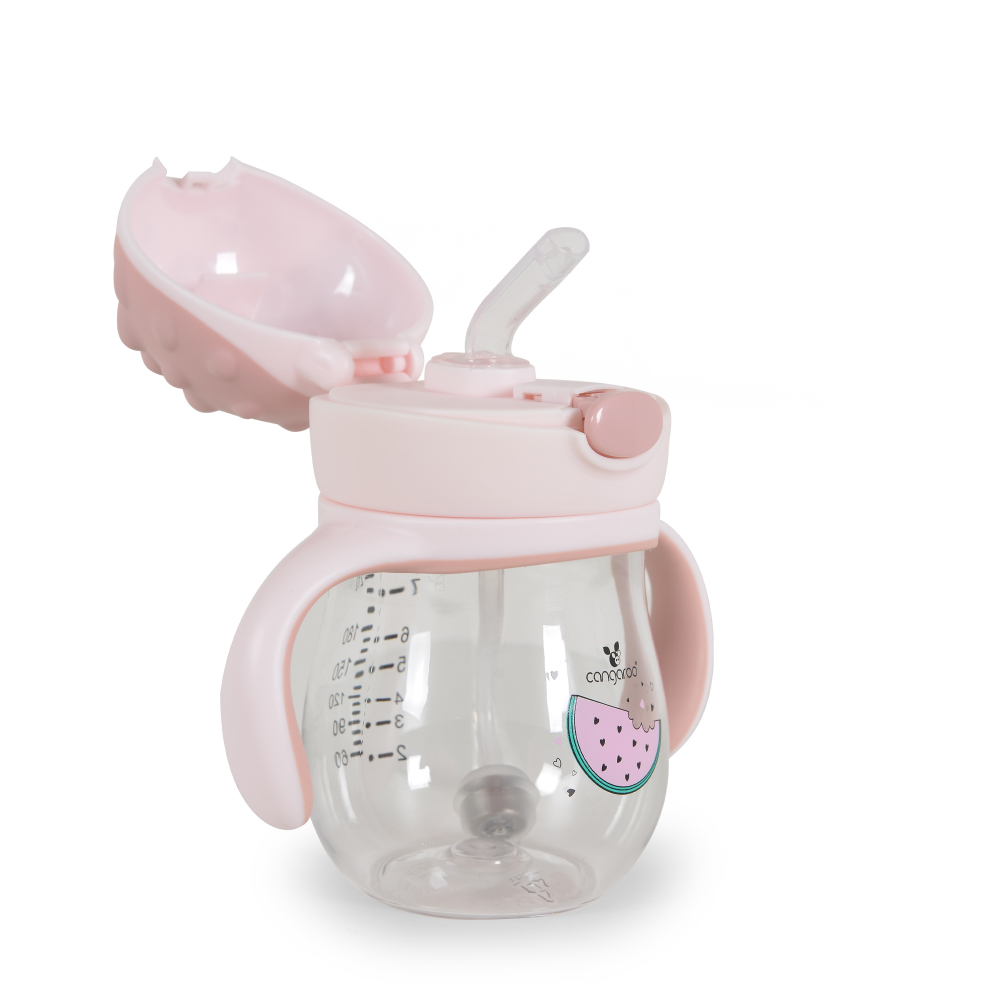Cana Cangaroo 250ml cu Pai, Anti-Colici, Brillo Pink - imagine 2