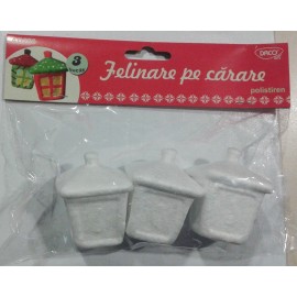 Felinare Polistiren Decorativ Daco, Set 3 Bucăți