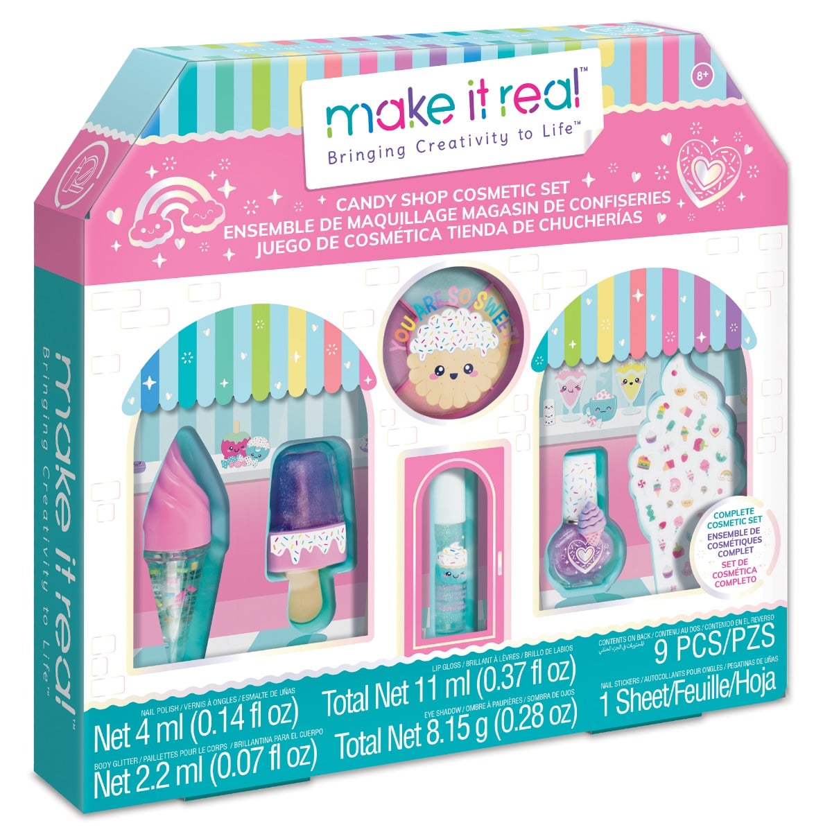 Set Cosmetice Make It Real Candy Shop 9 Piese
