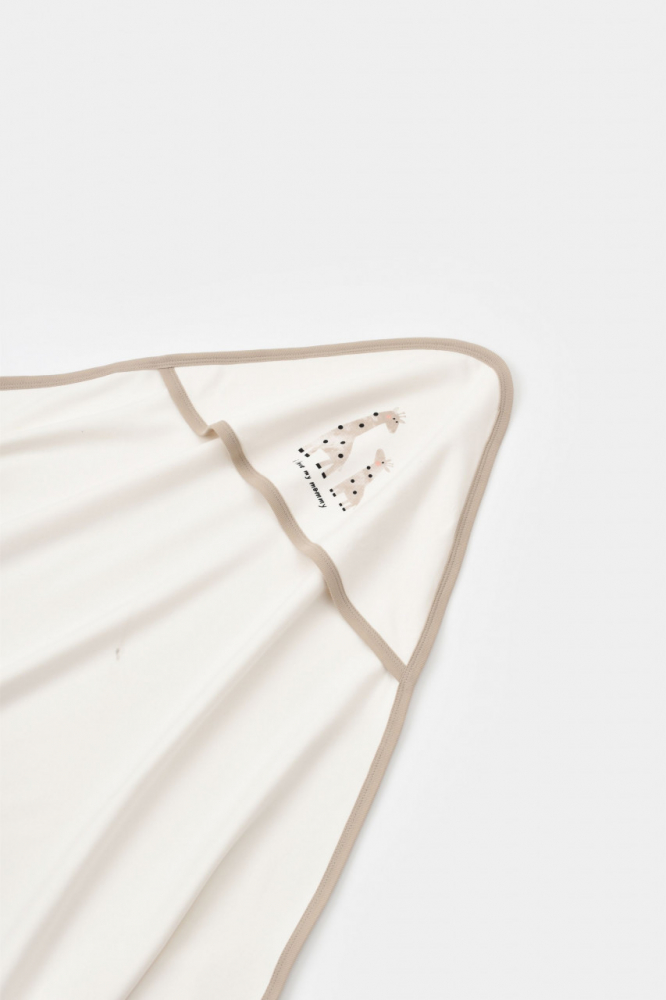 Paturica Bumbac Organic Girafa Ecru 85x85 Babycosy - imagine 2