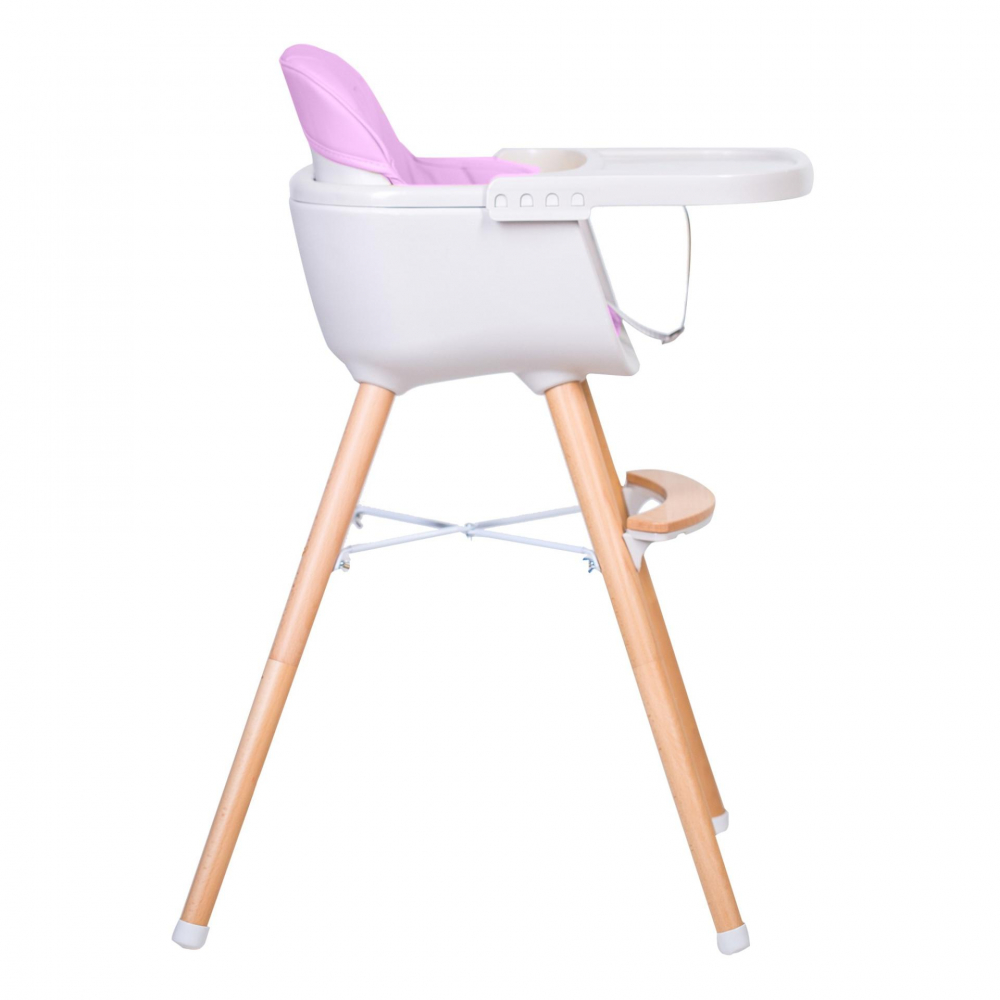 Buba Carino 2-in-1 Scaun Lemn Fag Roz