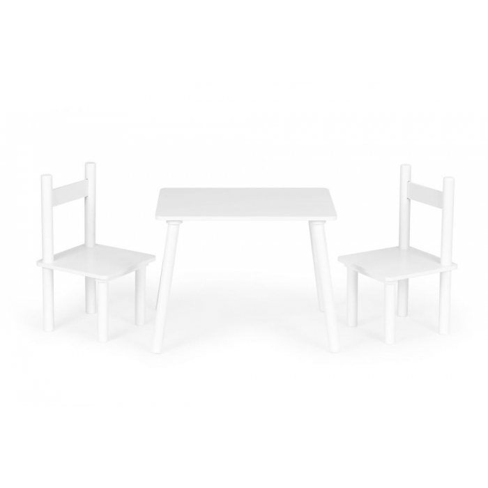 Set Masa + 2 Scaune Ecotoys Alb - imagine 6