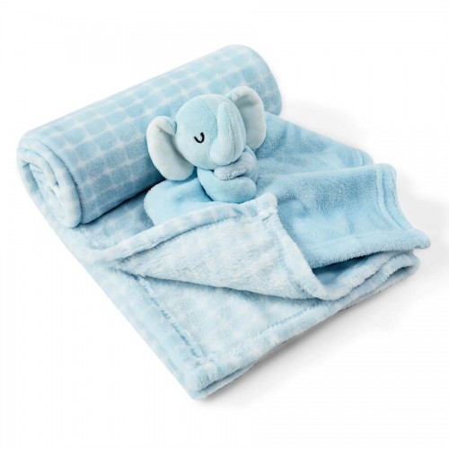 Set Cadou Bebeluși Infancie cu Păturică Fleece și Elefant - imagine 3