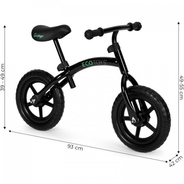 Bicicleta Fără Pedale Ecotoys YM-BB-13, Negru - imagine 4