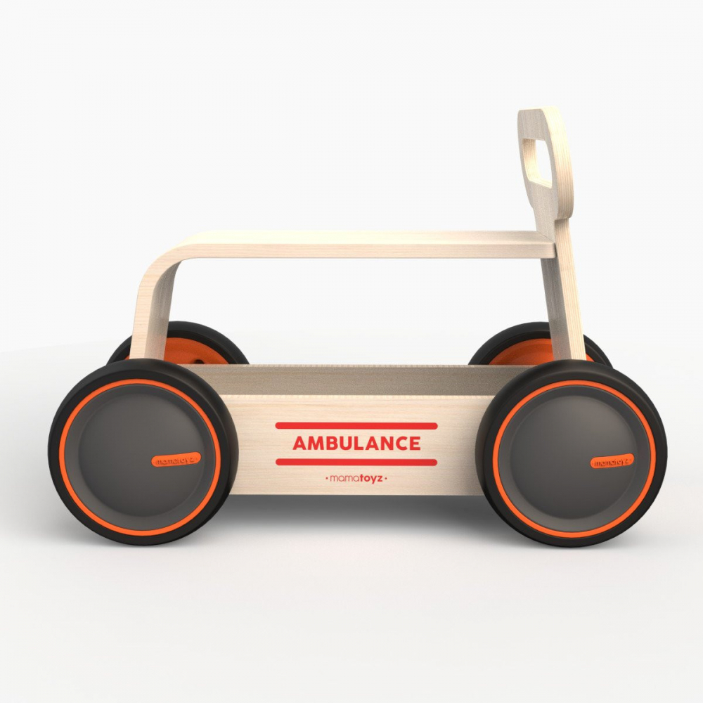 MamaToyz Ambulanta 3 in 1 Ride-On Lemn