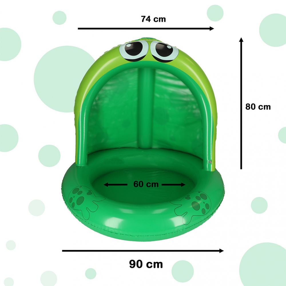 Piscina Gonflabila Broscuta Verde cu Umbrar Ikonka - imagine 4