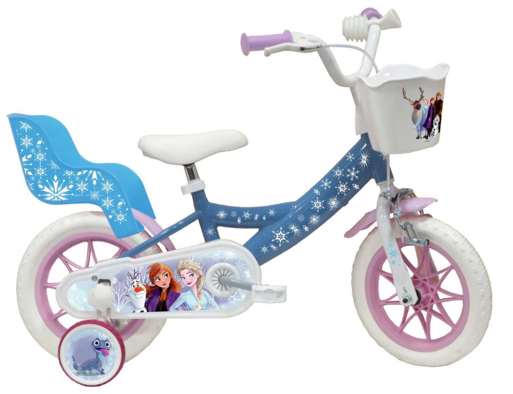 Bicicleta Disney Frozen 12" Denver cu suport păpuși