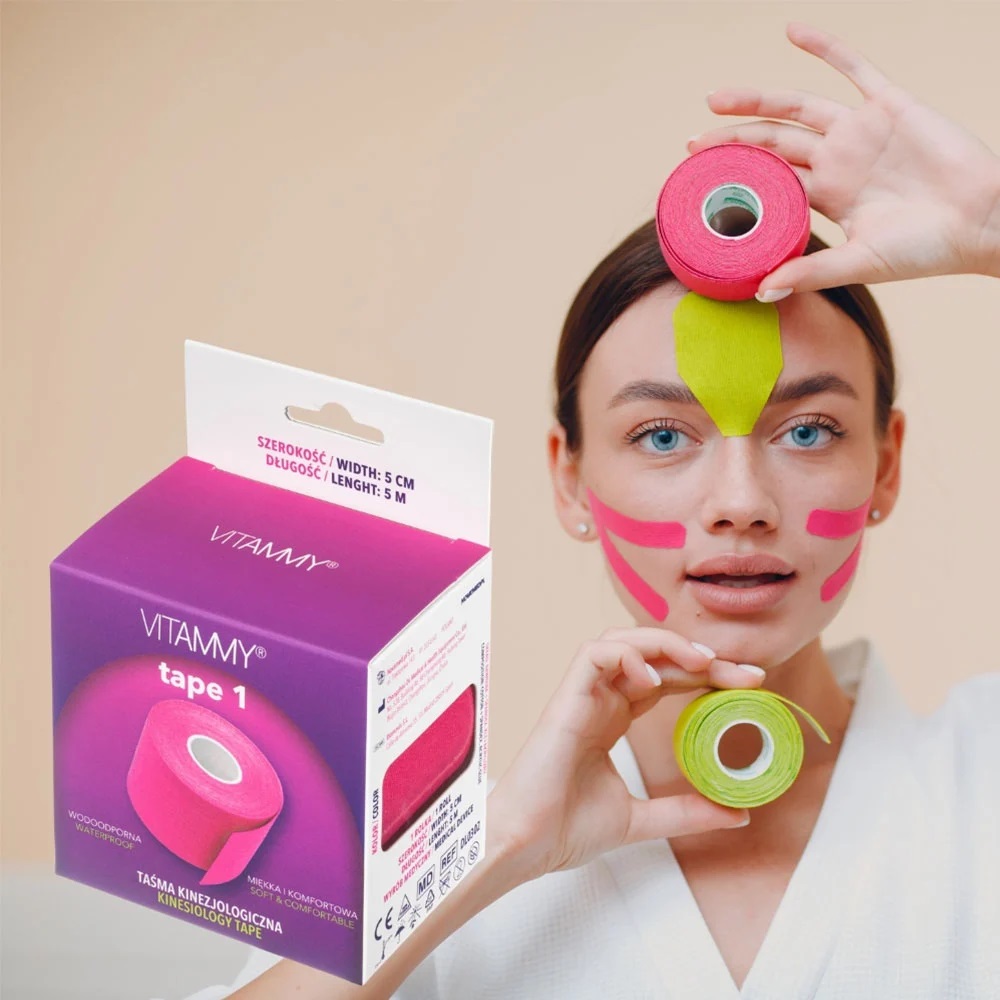 Banda Kinesio Vitammy Impermeabilă Roz - imagine 4