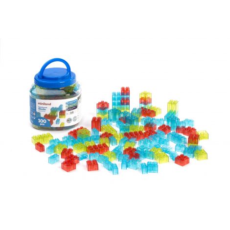 Joc constructii 100 piese translucide Miniland