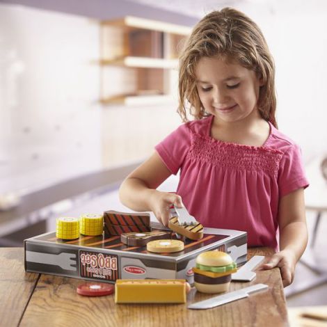 Set Grill Melissa & Doug - Jucarie din Lemn, 20 Piese - imagine 2