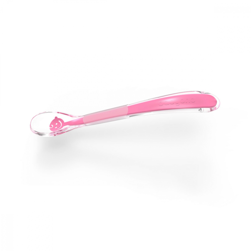 Lingurita silicon Babyono Smile roz - imagine 3