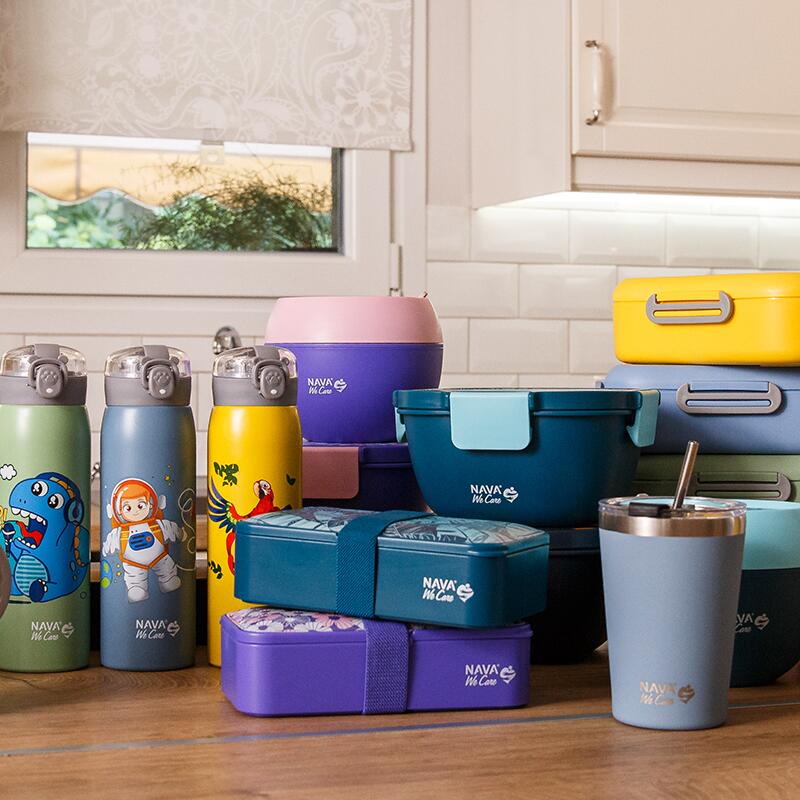 Lunchbox Nava We Care 650ml cu tacâmuri - imagine 6